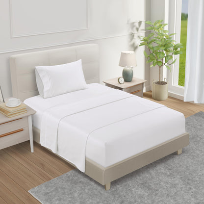 100% Egyptian Cotton Sheets King Size Sheets Set with Fully Elasticated 15" Deep Fitted Sheet & Pillowcase Sets, 800TC Sateen Weave Hotel Collection King Sheet Set, Soft Luxury White Bedding