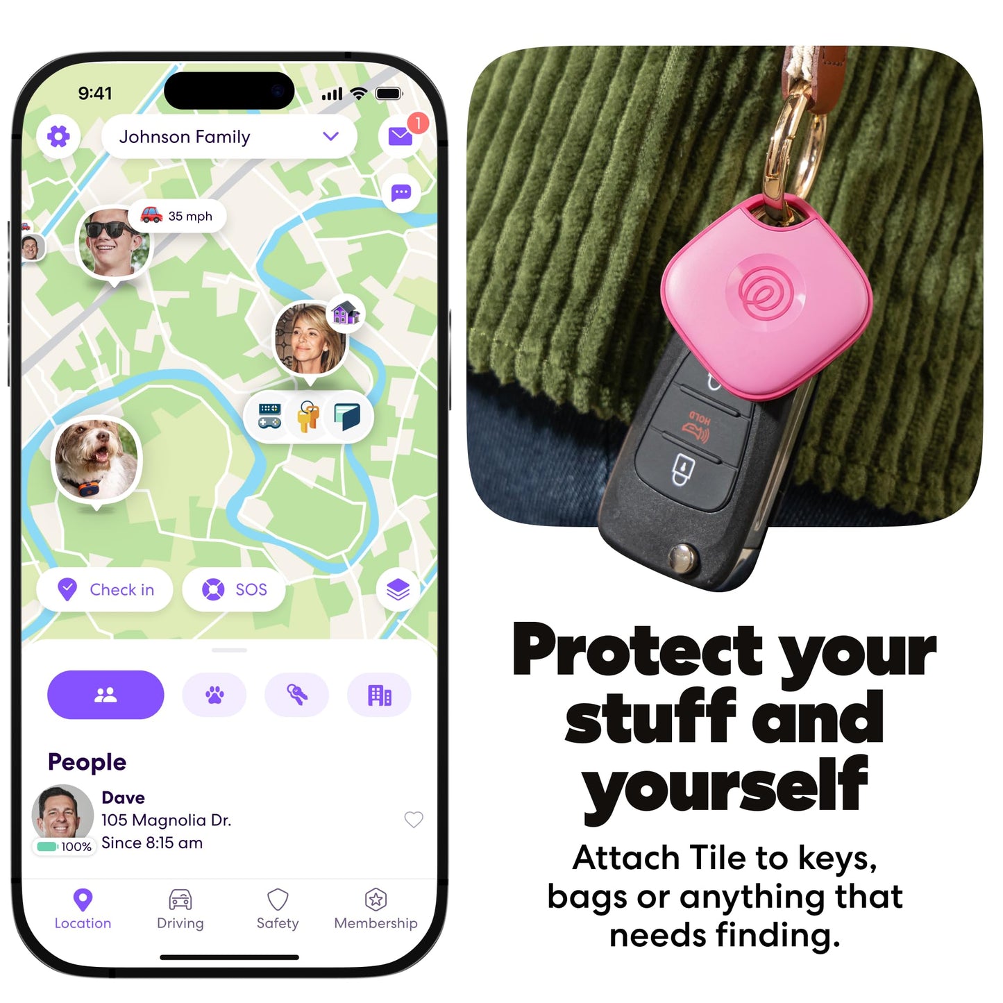Life360 Tile - Bluetooth Tracker, Keys Finder and Item Locator for Keys, Bags and More. Phone Finder. Both iOS and Android Compatible. 1-Pack (Green Surf)