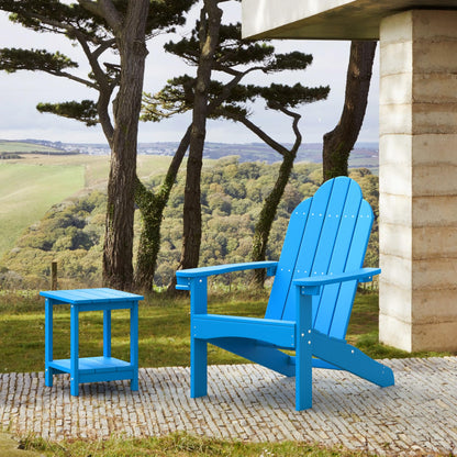 LUE BONA HDPS Adirondack Chairs Set, Fire Pit Outdoor Chair Weather Resistant with Cup Holder, Modern Plastic Chair Plastic for Patio, Deck, Proch, 350LBS, 4 Set, Dark Brown