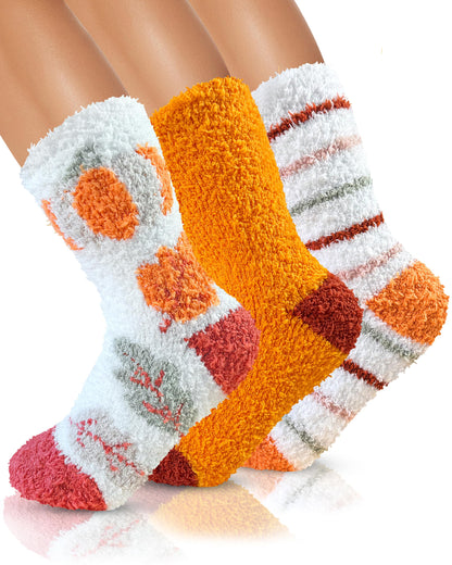 AIVEI Halloween Gifts Fuzzy Socks for Women Boo Spooky Basket Stuffers
