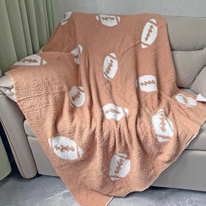 Cozy Baseball Pattern Blanket Perfect Lightweight Bedding for Adults, Soft, Warm, and Plush Soccer Sports Blanket Great for Bed Sofa (Baseball-Red, 51"x63")