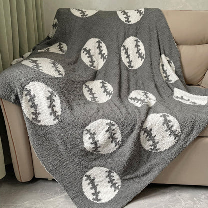 Cozy Baseball Pattern Blanket Perfect Lightweight Bedding for Adults, Soft, Warm, and Plush Soccer Sports Blanket Great for Bed Sofa (Baseball-Red, 51"x63")