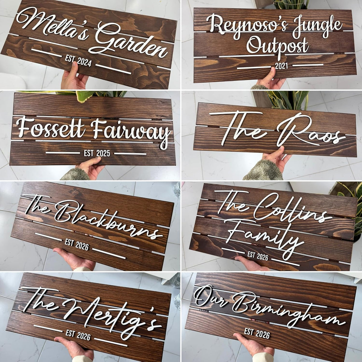Wooden Name Sign Personalized and Custom, Solid Rustic Wood, Wedding Gifts for Couples, Home, Office, Family Last Name Established Signs, Est. Date Sign 28x13" (Large)