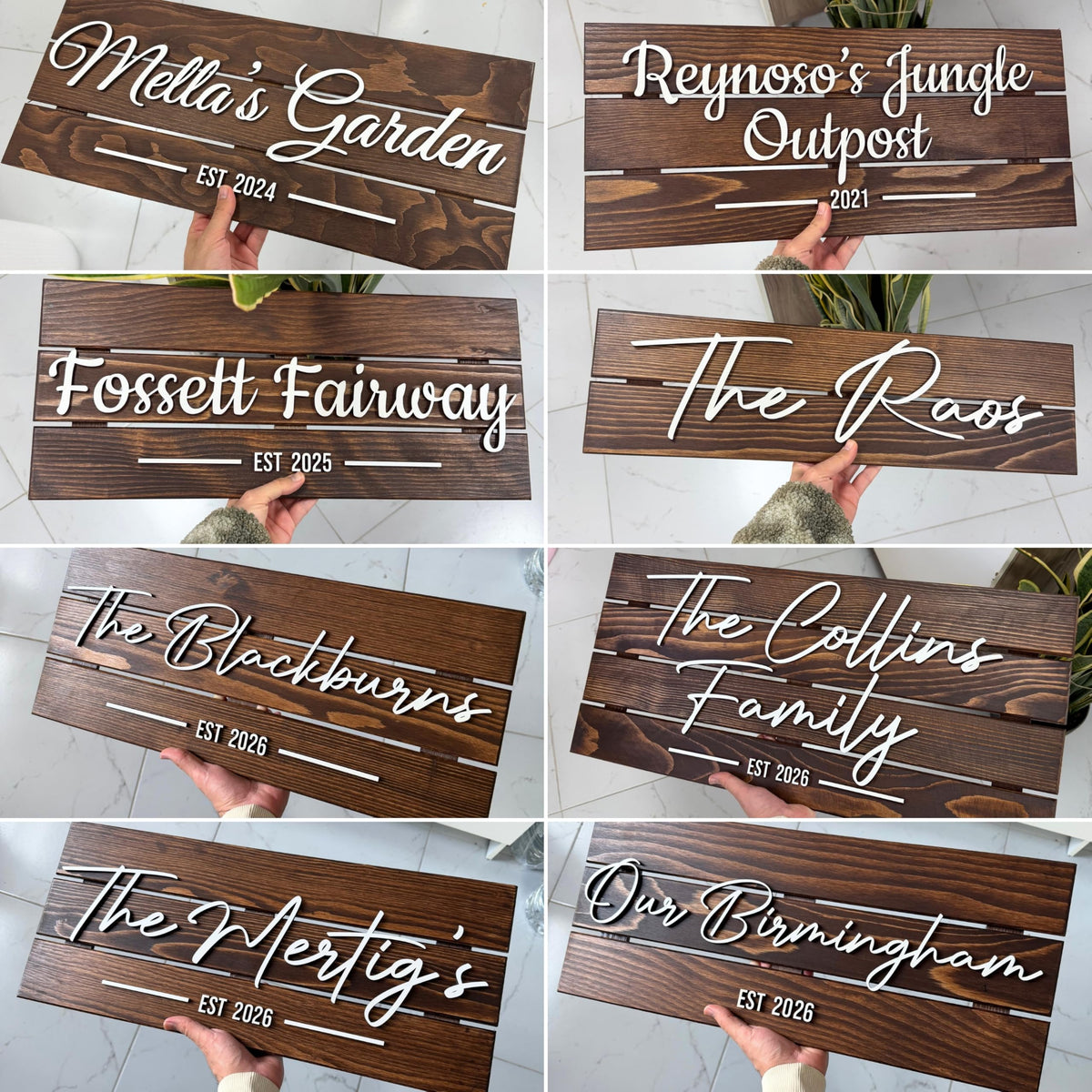Wooden Name Sign Personalized and Custom, Solid Rustic Wood, Wedding Gifts for Couples, Home, Office, Family Last Name Established Signs, Est. Date Sign 28x13" (Large)