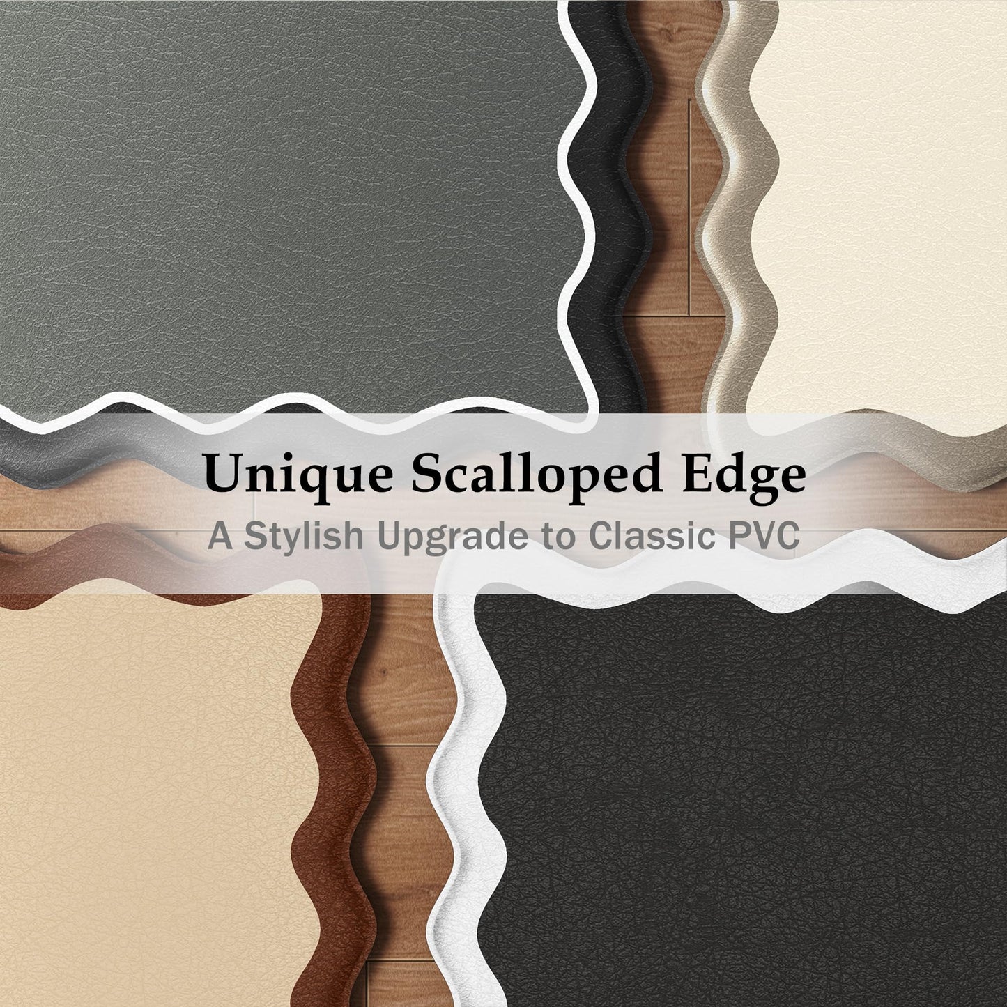 Arenarug Upgrade Scalloped Embossed Kitchen Mats for Floor 2PCS Cushioned Anti Fatigue Waterproof Foam Kitchen Rugs Non Slip Washable Comfort Standing Mat for Office Sink Laundry, Black