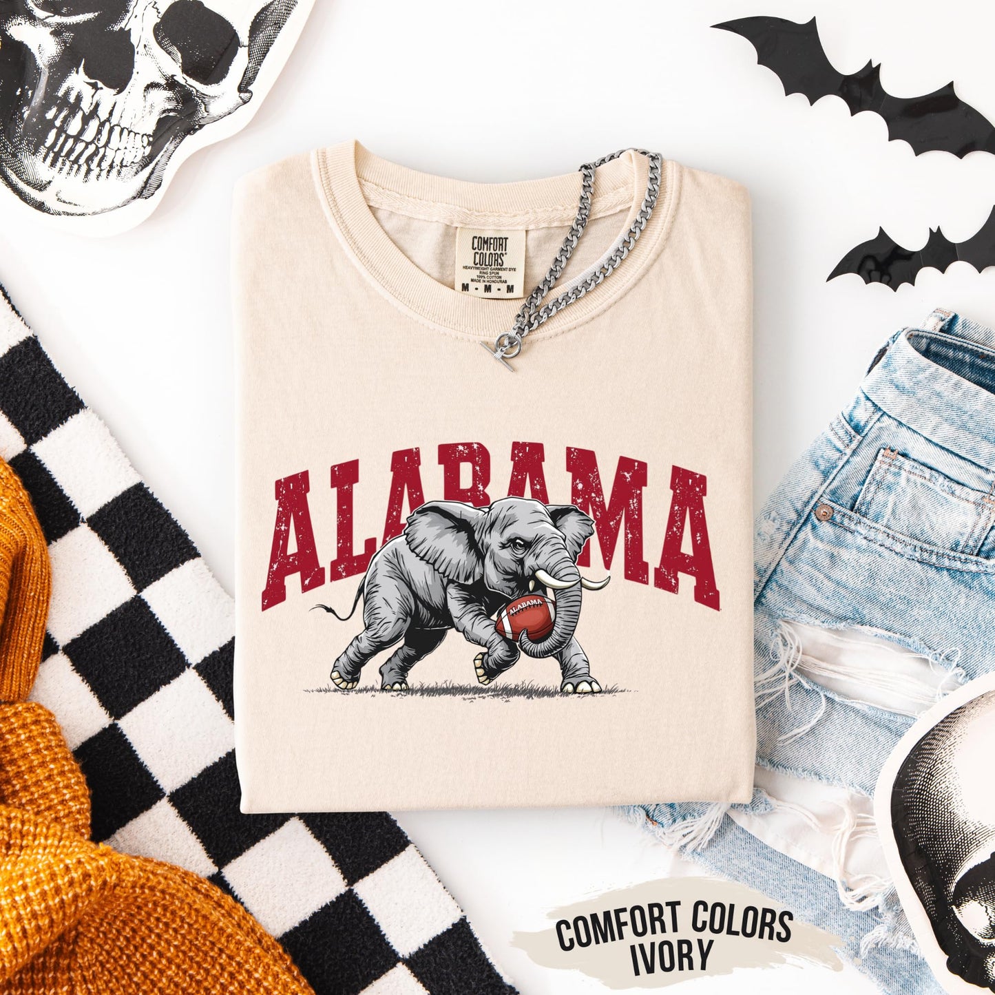 Alabama Elephant Football T-Shirt – Vintage Sport Grey Tee – Retro Game Day Apparel for Men & Women