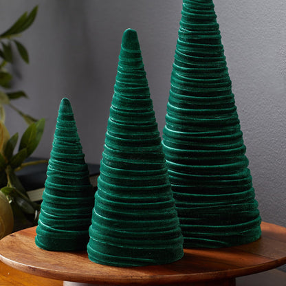 Your Heart's Content Red Velvet Trees Set of 3, Winter Wedding Centerpiece, Valentine Tabletop Tree Decor, Cozy Handmade Romantic Home Decor, Bookshelf Accent, Gift for (Red)