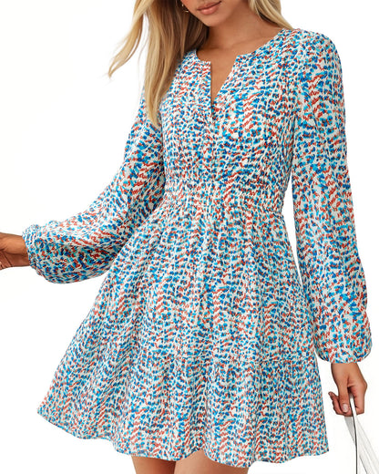 BTFBM Women’s Floral Long Sleeve Mini Dress