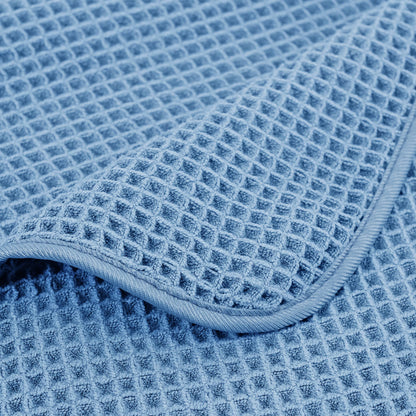 POLYTE 430 GSM Microfiber Oversize Quick Dry Lint Free Bath Towel, 60 x 30 in, 4 Pack (Waffle Weave)