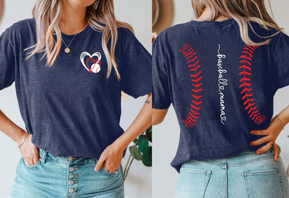 Baseball Mom Shirt for Women: Funny Baseball Tee Shirt Baseball Mama Short Sleeve Casual Tee Tops