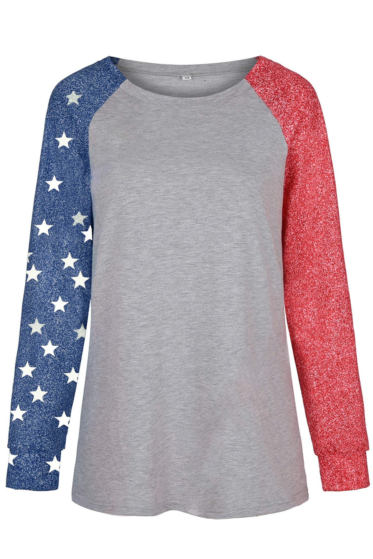 Womens Long Sleeve Baseball Mom American Flag Star Sweatshirt