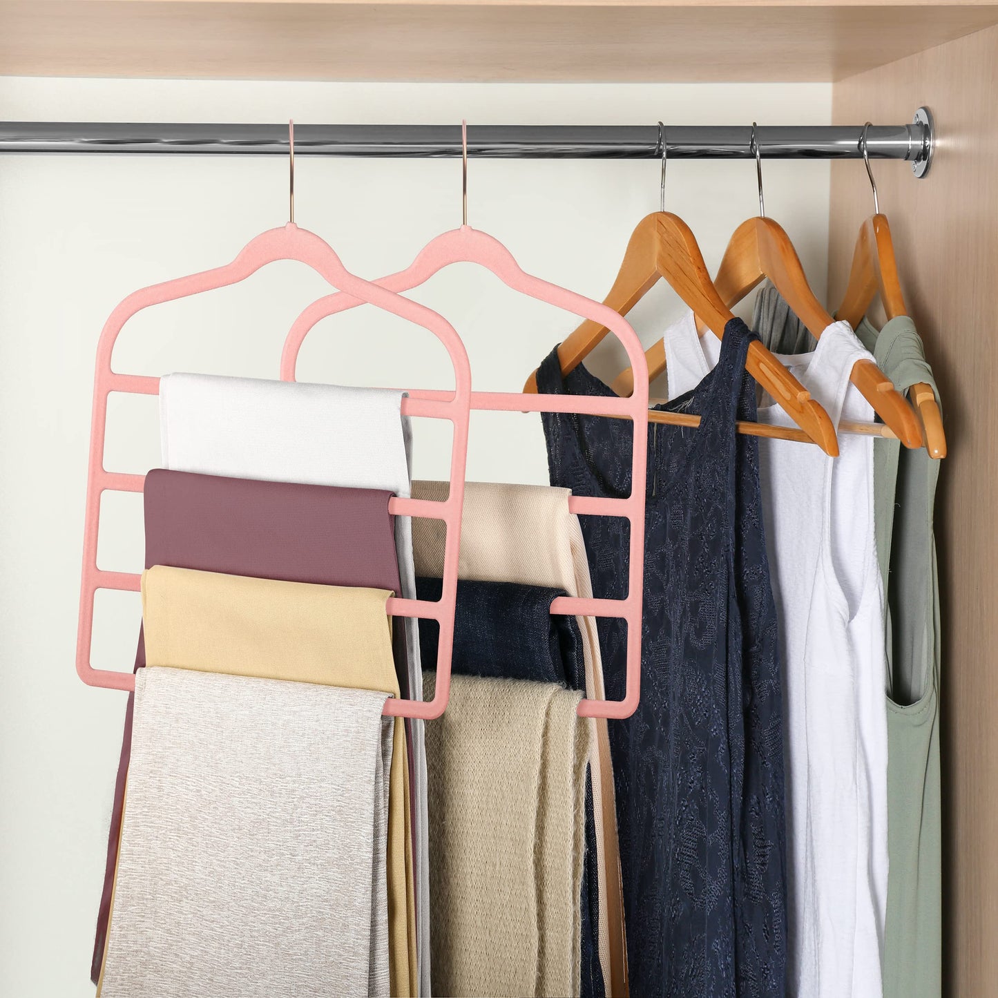Velvet Pants Clothes Hanger Space Saving Non Slip Pants Shorts Hanger