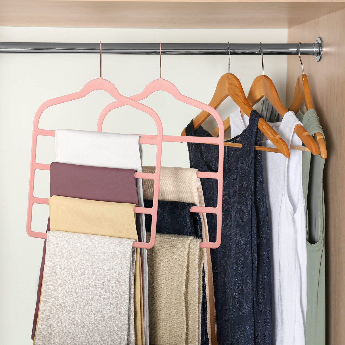 Velvet Pants Clothes Hanger Space Saving Non Slip Pants Shorts Hanger