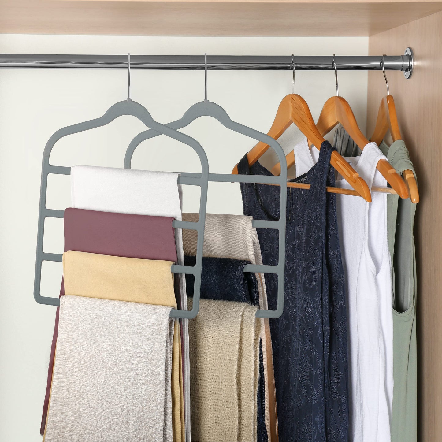 Velvet Pants Clothes Hanger Space Saving Non Slip Pants Shorts Hanger