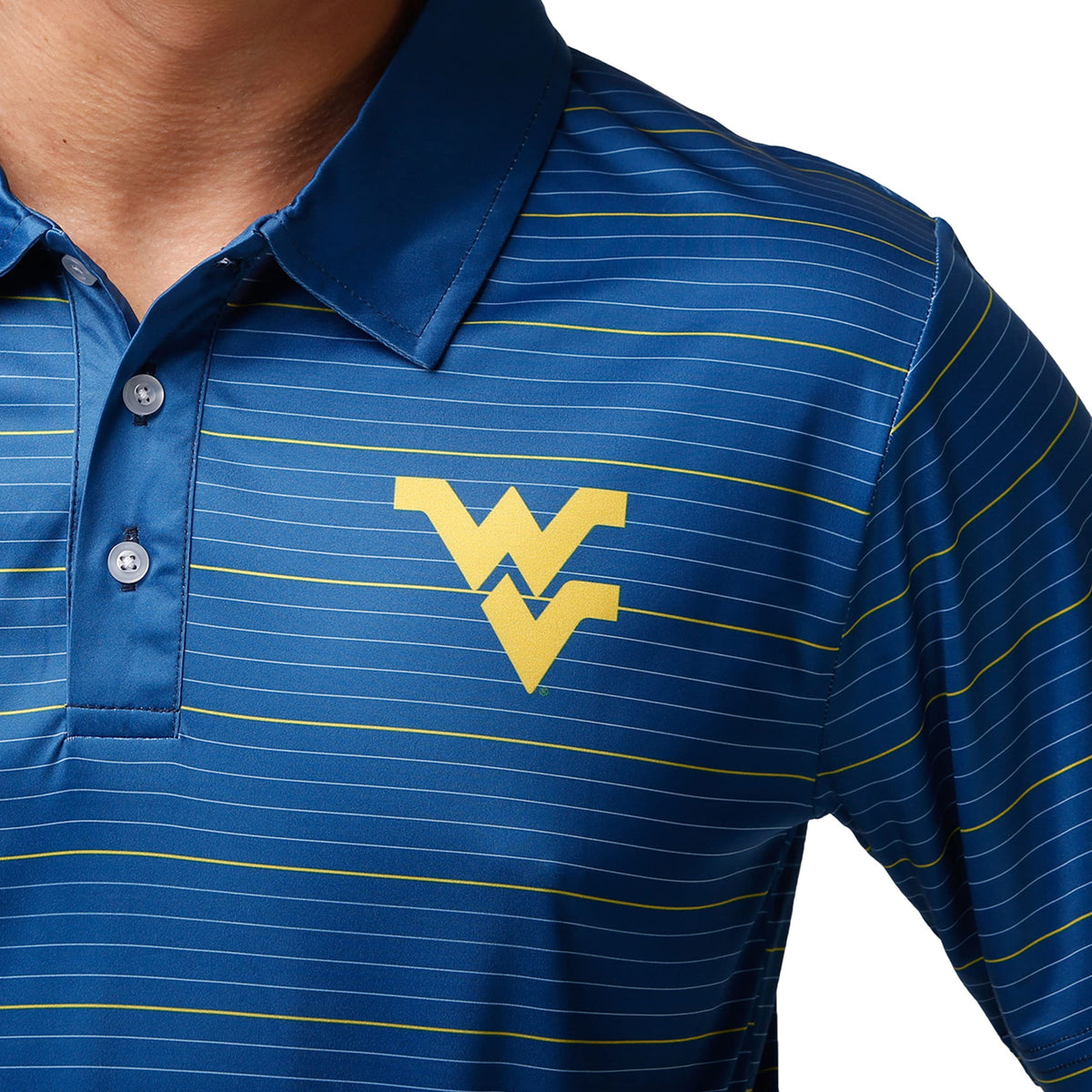 FOCO NCAA Mens NCAA College Team Logo Striped Polyester Polo Short Sleeve Shirt