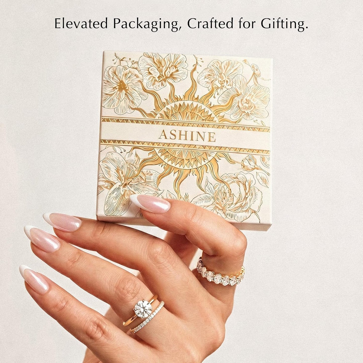 ASHINE Diamond Look Pear Huggie Earrings, 14K Gold Plated CZ Drops