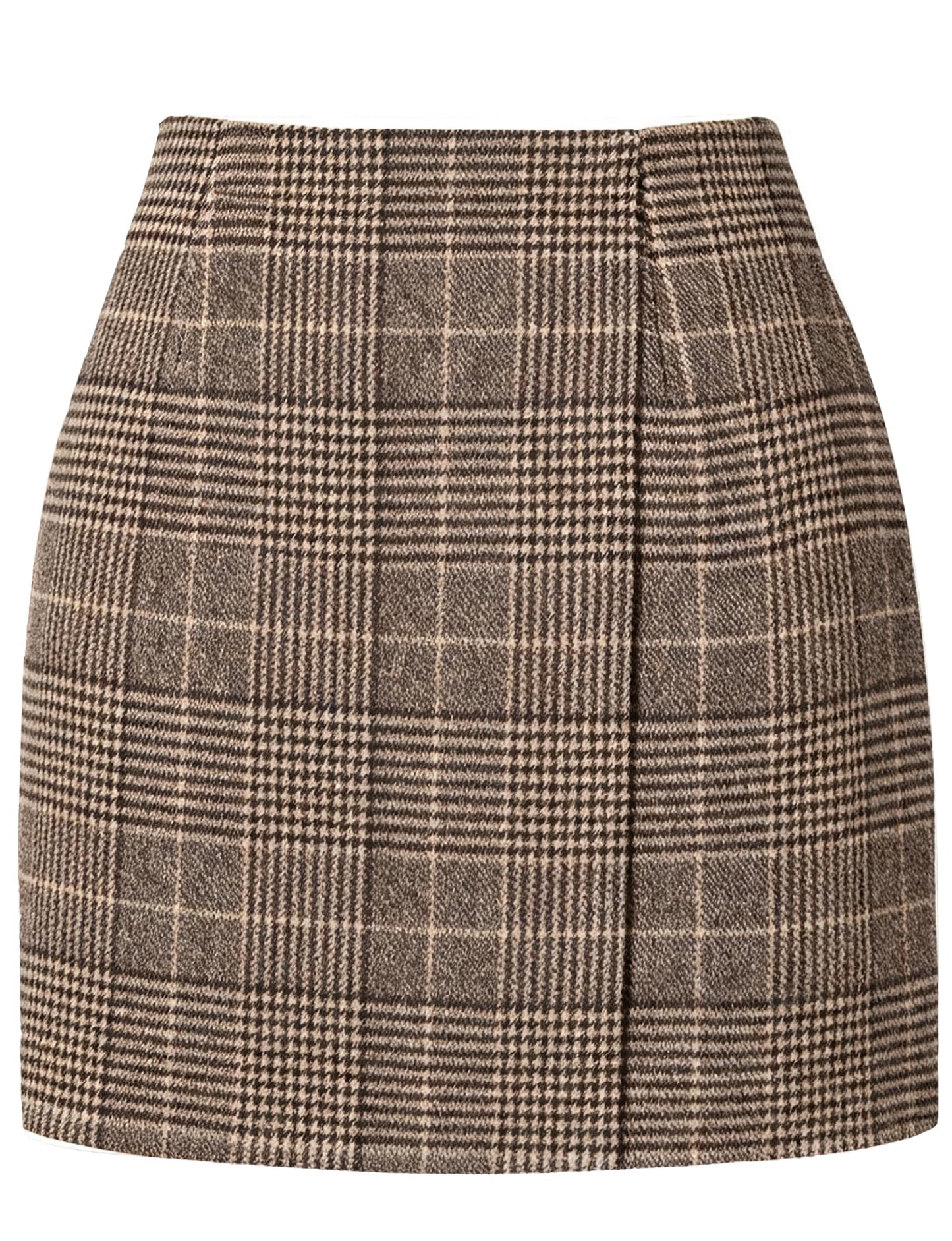 AURUZA Women's Plaid Pencil Mini Skirt