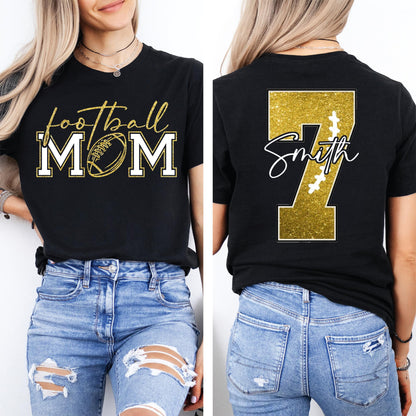 Personalized Football Mom Shirt with Kids Names and Jersey Number, Custom Football Mama Shirt, Women Sport Shirts