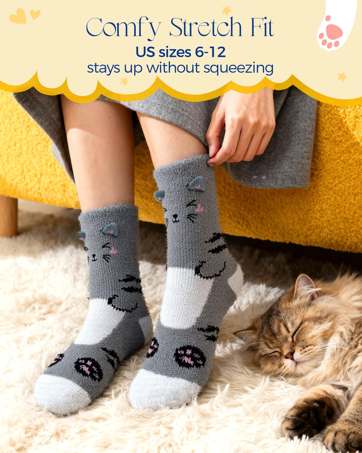 AIVEI Halloween Gifts Fuzzy Socks for Women Boo Spooky Basket Stuffers