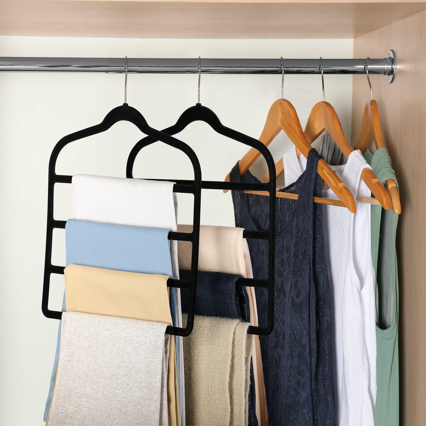 Velvet Pants Clothes Hanger Space Saving Non Slip Pants Shorts Hanger