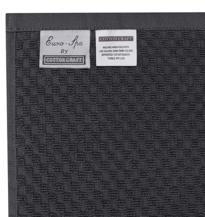 COTTON CRAFT- Euro Spa Set of 4 Luxury Waffle Weave Bath Towels, Oversized Pure Ringspun Cotton, 30 inch x 56 inch, White