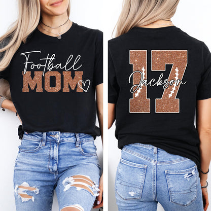 Personalized Football Mom Shirt with Kids Names and Jersey Number, Custom Football Mama Shirt, Women Sport Shirts