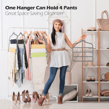Velvet Pants Clothes Hanger Space Saving Non Slip Pants Shorts Hanger