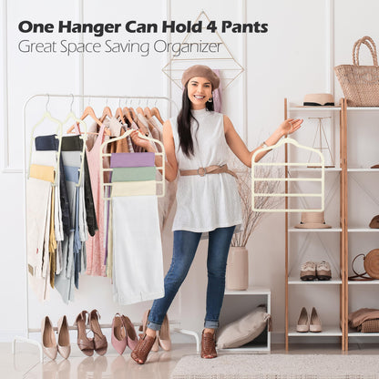 Velvet Pants Clothes Hanger Space Saving Non Slip Pants Shorts Hanger