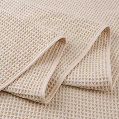 POLYTE 430 GSM Microfiber Oversize Quick Dry Lint Free Bath Towel, 60 x 30 in, 4 Pack (Waffle Weave)