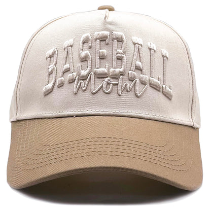 Baseball Mama Trucker Hat- 3D Embroidered Mama Adjustable Cotton Baseball Caps for Women