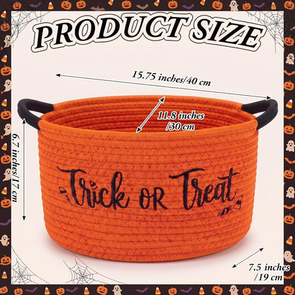 Yungyan Halloween Movie Night Supplies Snack Tray, Orange Gift Basket
