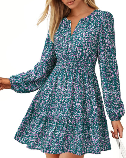 BTFBM Women’s Floral Long Sleeve Mini Dress