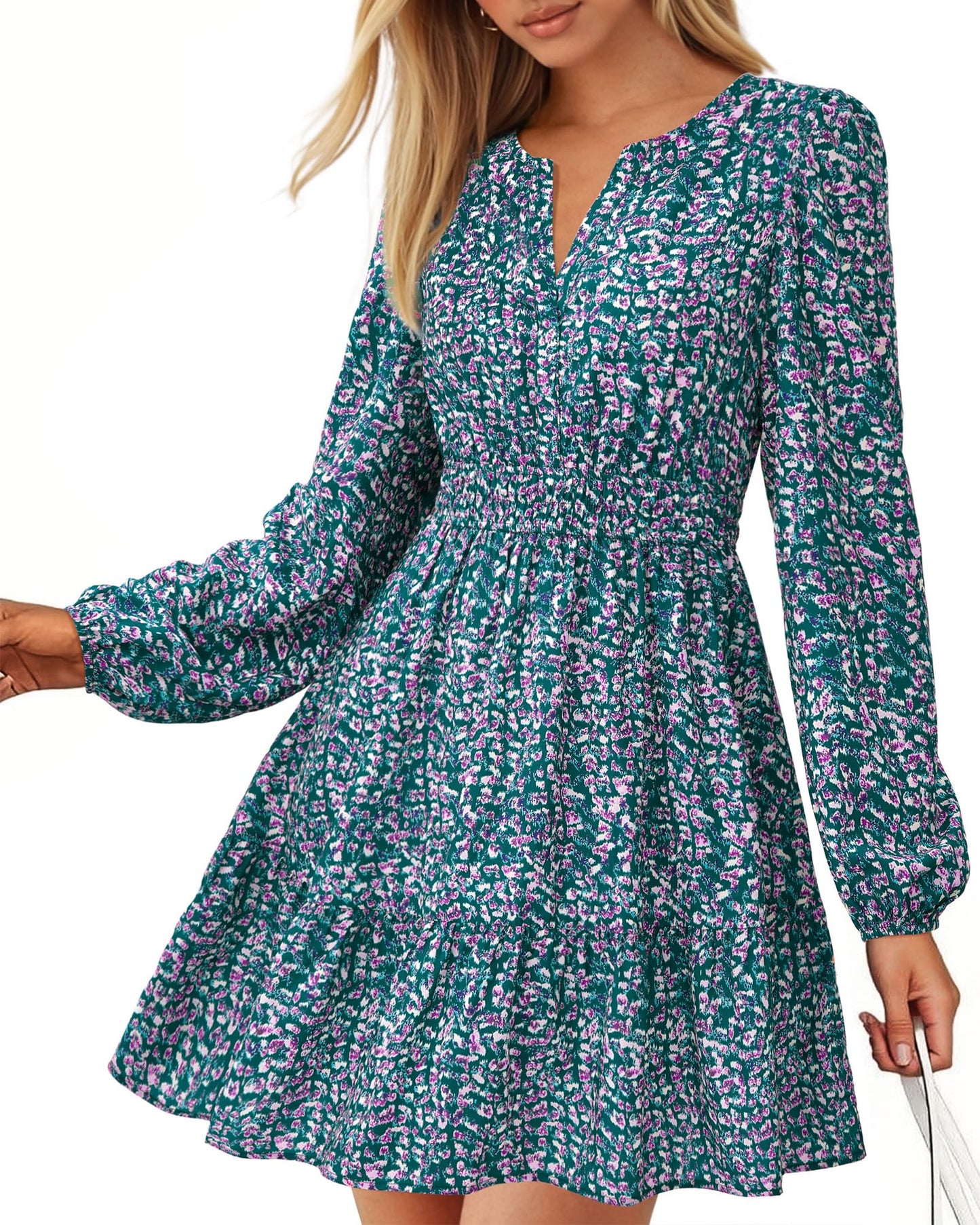 BTFBM Women’s Floral Long Sleeve Mini Dress