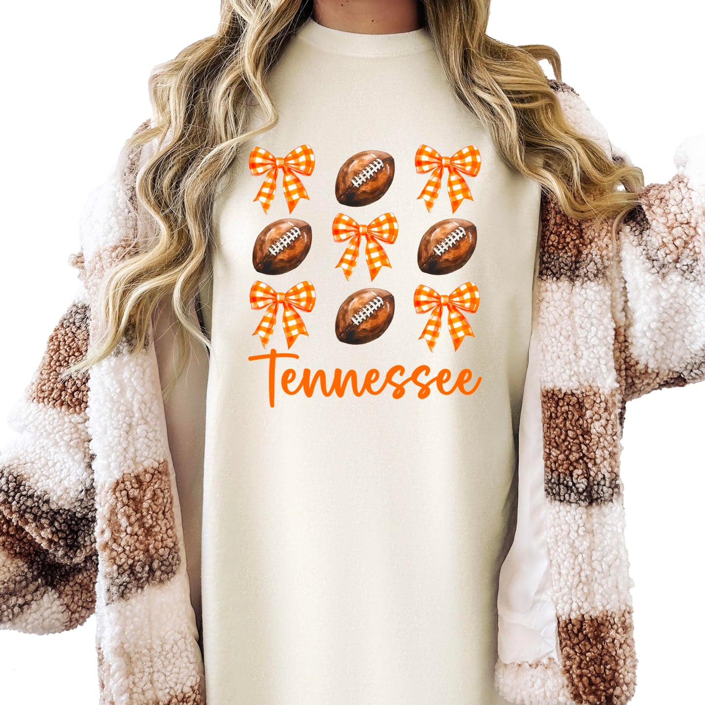 Tennessee Football Shirt for Women and Teens Game Day Fall Football Oversized Tee
