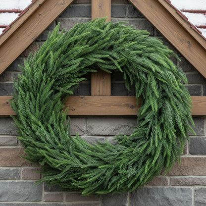 Wavwavw 48" Christmas Large Norfolk Pine Wreath for Front Door
