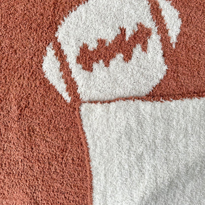 Cozy Baseball Pattern Blanket Perfect Lightweight Bedding for Adults, Soft, Warm, and Plush Soccer Sports Blanket Great for Bed Sofa (Baseball-Red, 51"x63")