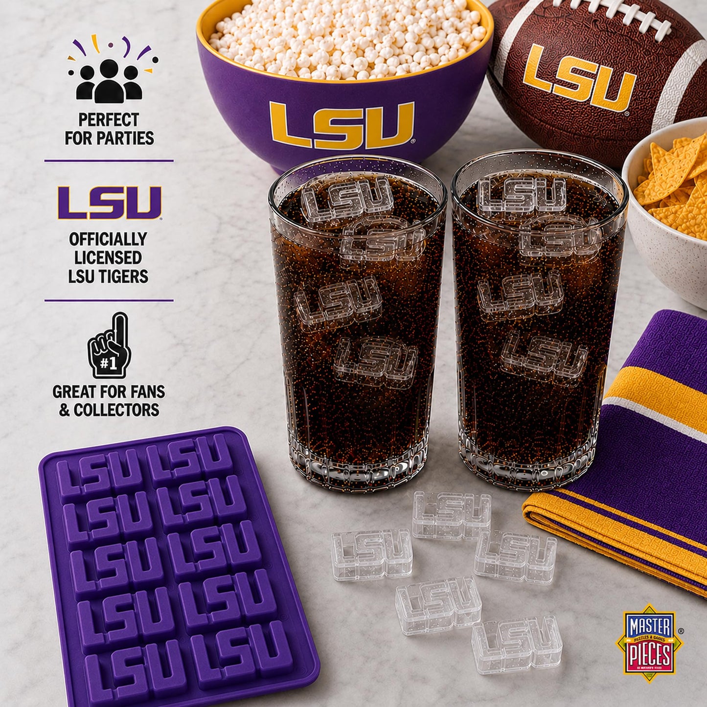 Masterpieces Fanpans Ncaa Alabama Crimson Tide Silicone Ice Cube Tray Set - Fun Alabama Merchandise, Dishwasher Safe
