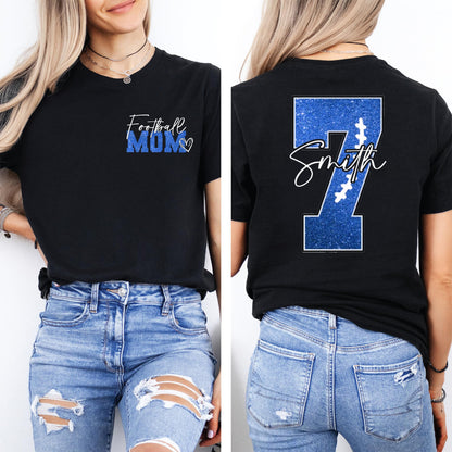 Personalized Football Mom Shirt with Kids Names and Jersey Number, Custom Football Mama Shirt, Women Sport Shirts