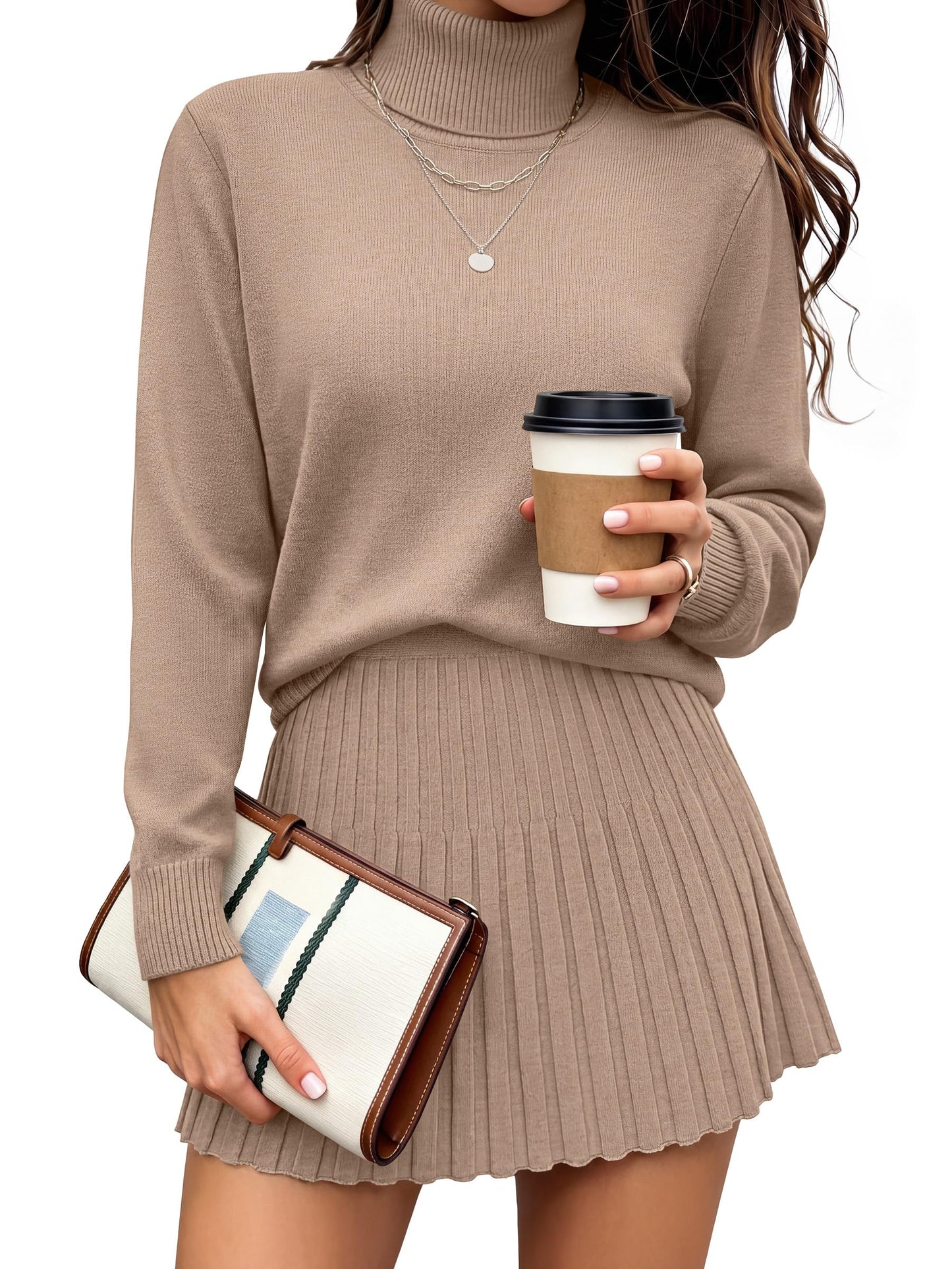 Caracilia Skirt Sets for Women Fall 2 piece Outfits