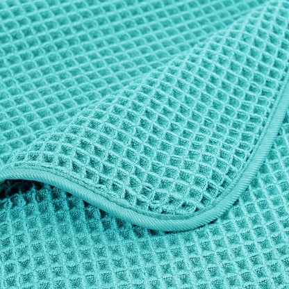 POLYTE 430 GSM Microfiber Oversize Quick Dry Lint Free Bath Towel, 60 x 30 in, 4 Pack (Waffle Weave)