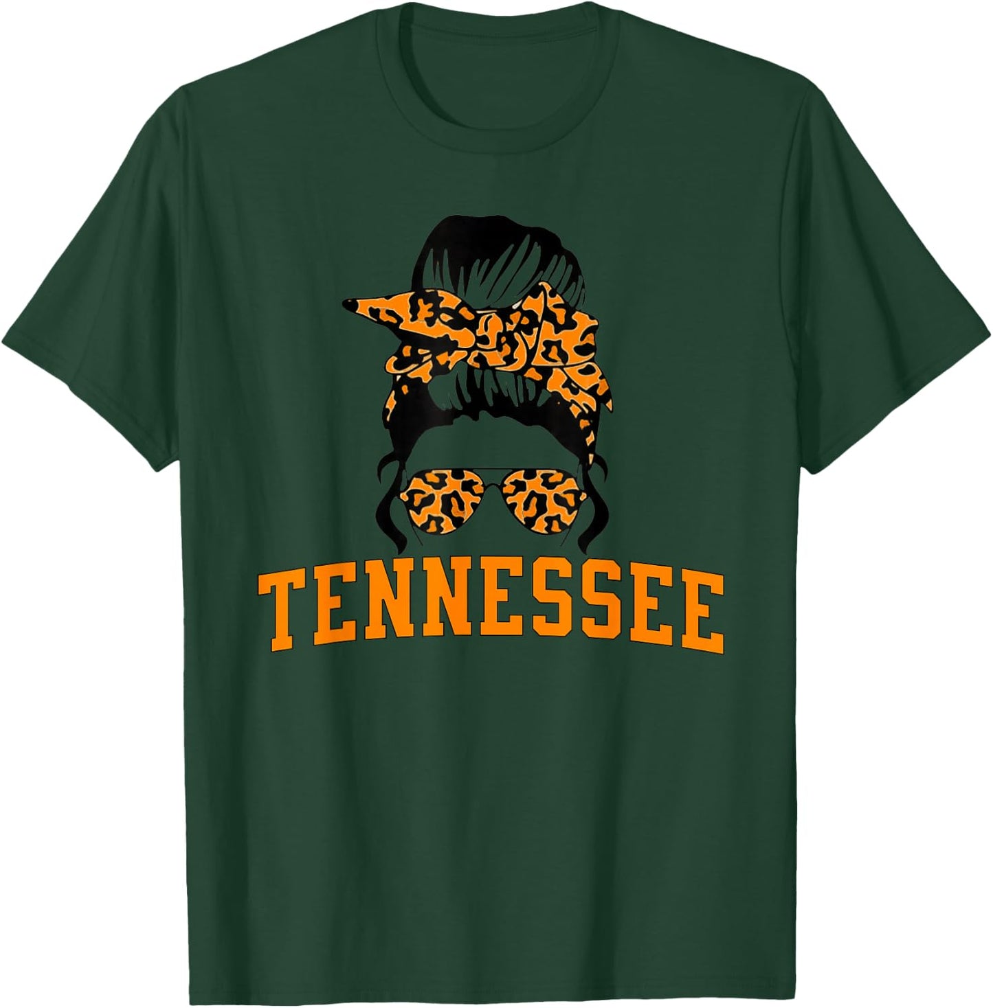 Tennessee State Women's Kids TN Orange Fan Messy Bun Hair T-Shirt