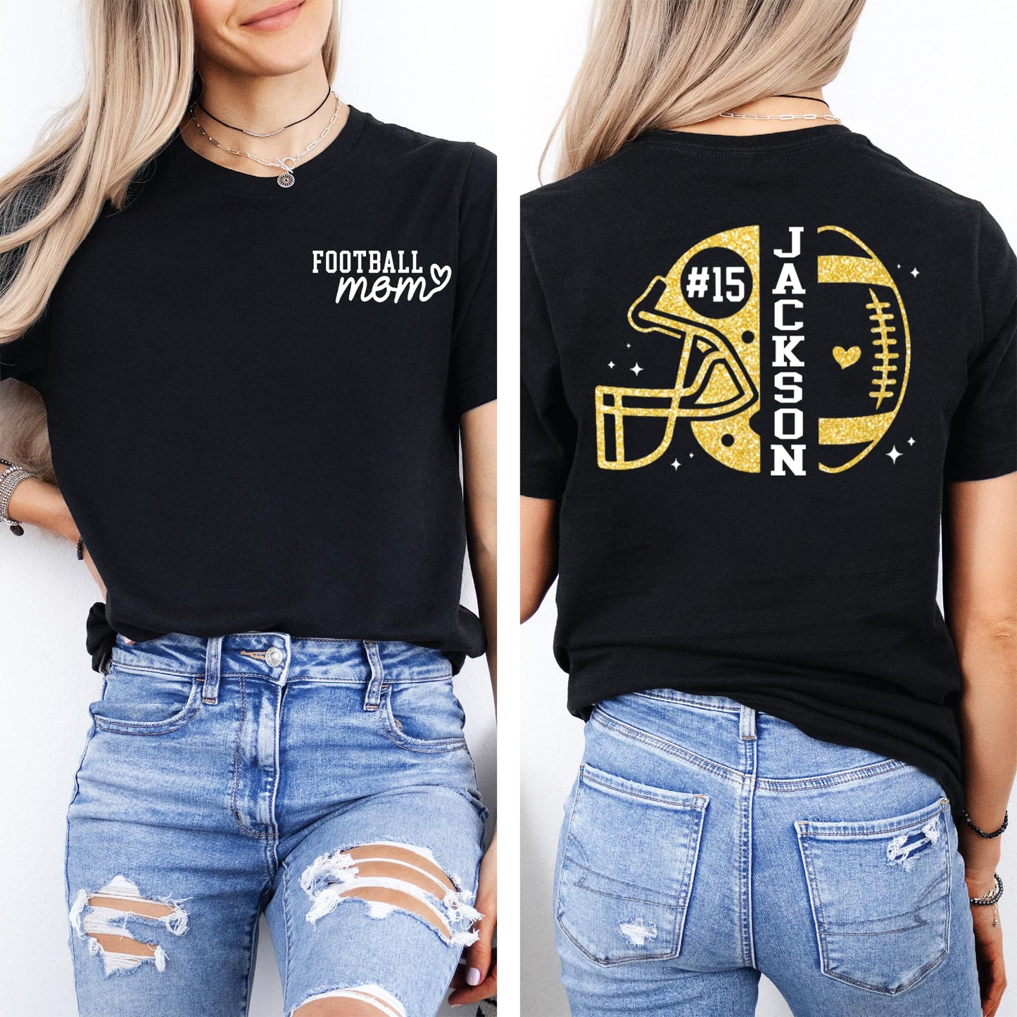 Personalized Football Mom Shirt with Kids Names and Jersey Number, Custom Football Mama Shirt, Women Sport Shirts