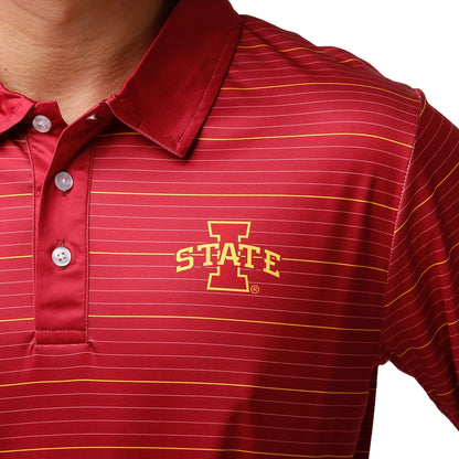 FOCO NCAA Mens NCAA College Team Logo Striped Polyester Polo Short Sleeve Shirt