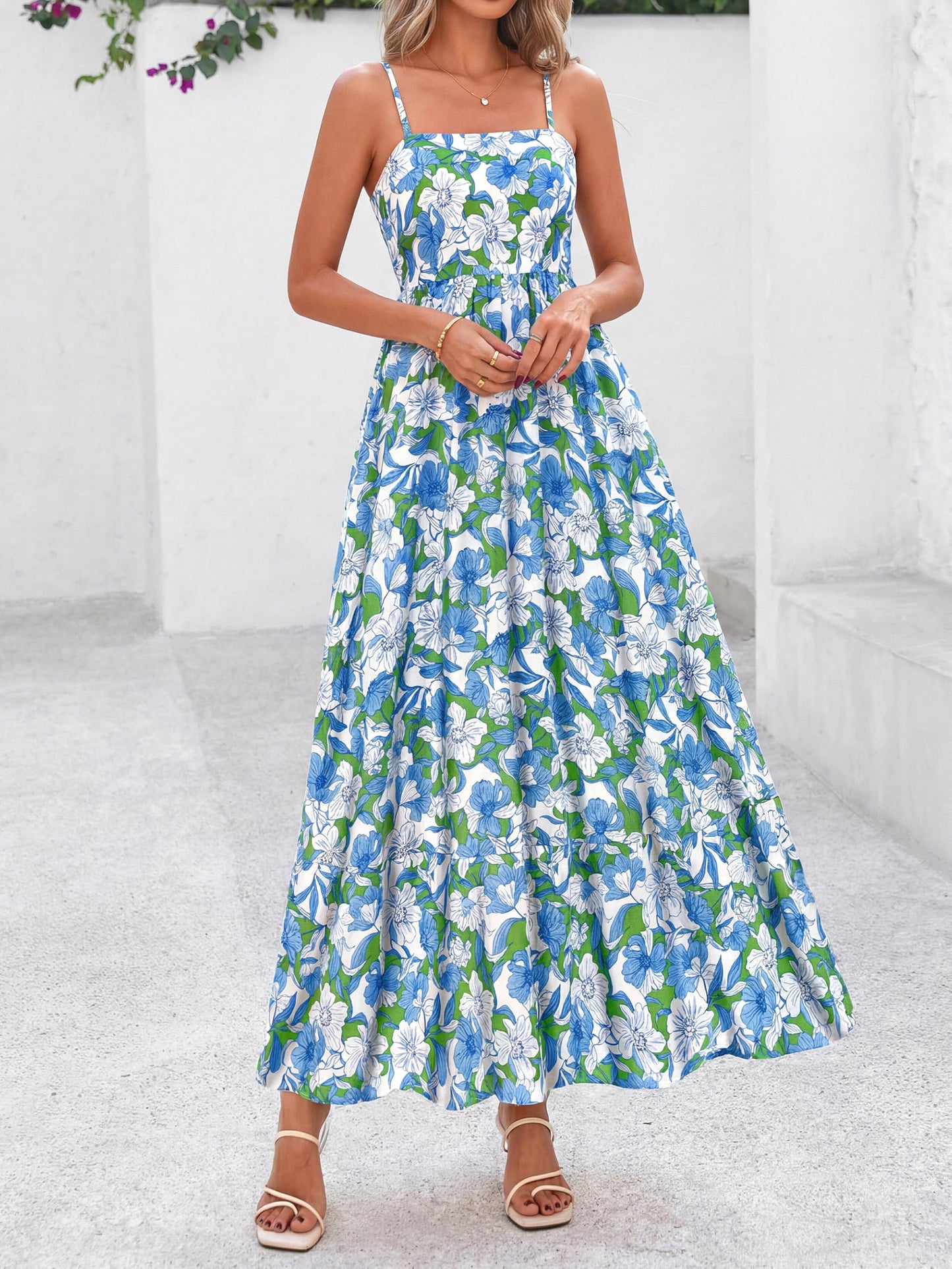 PRETTYGARDEN Women’s Boho Floral Striped Summer Maxi Dress