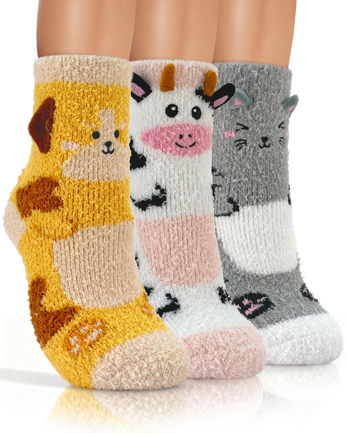 AIVEI Halloween Gifts Fuzzy Socks for Women Boo Spooky Basket Stuffers