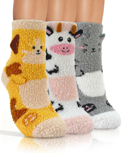 AIVEI Halloween Gifts Fuzzy Socks for Women Boo Spooky Basket Stuffers