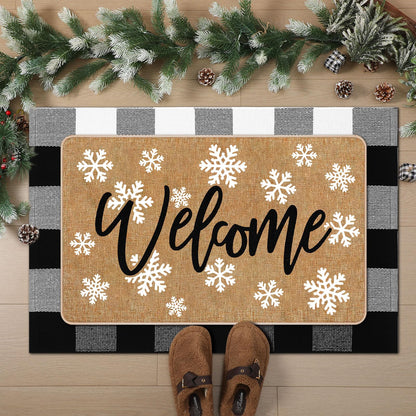 Tinideya 2 Pcs Halloween Door Mats Outdoor Layered Ghost Front Door Mat