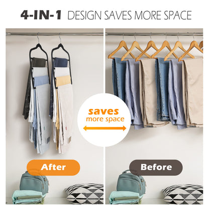 Velvet Pants Clothes Hanger Space Saving Non Slip Pants Shorts Hanger