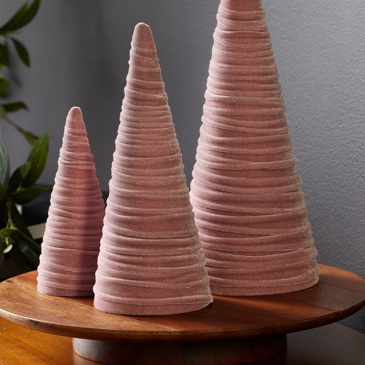 Your Heart's Content Red Velvet Trees Set of 3, Winter Wedding Centerpiece, Valentine Tabletop Tree Decor, Cozy Handmade Romantic Home Decor, Bookshelf Accent, Gift for (Red)