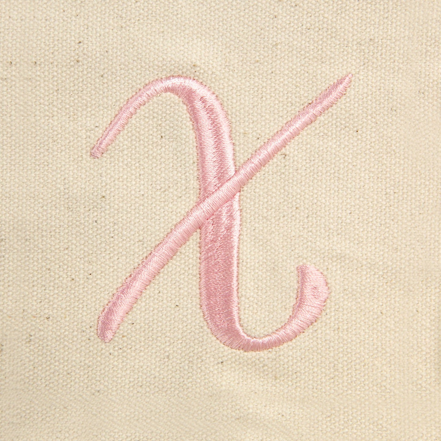Dalix Women's Cotton Canvas Tote Bag Large Shoulder Bags Pink Monogram a - Z | Large